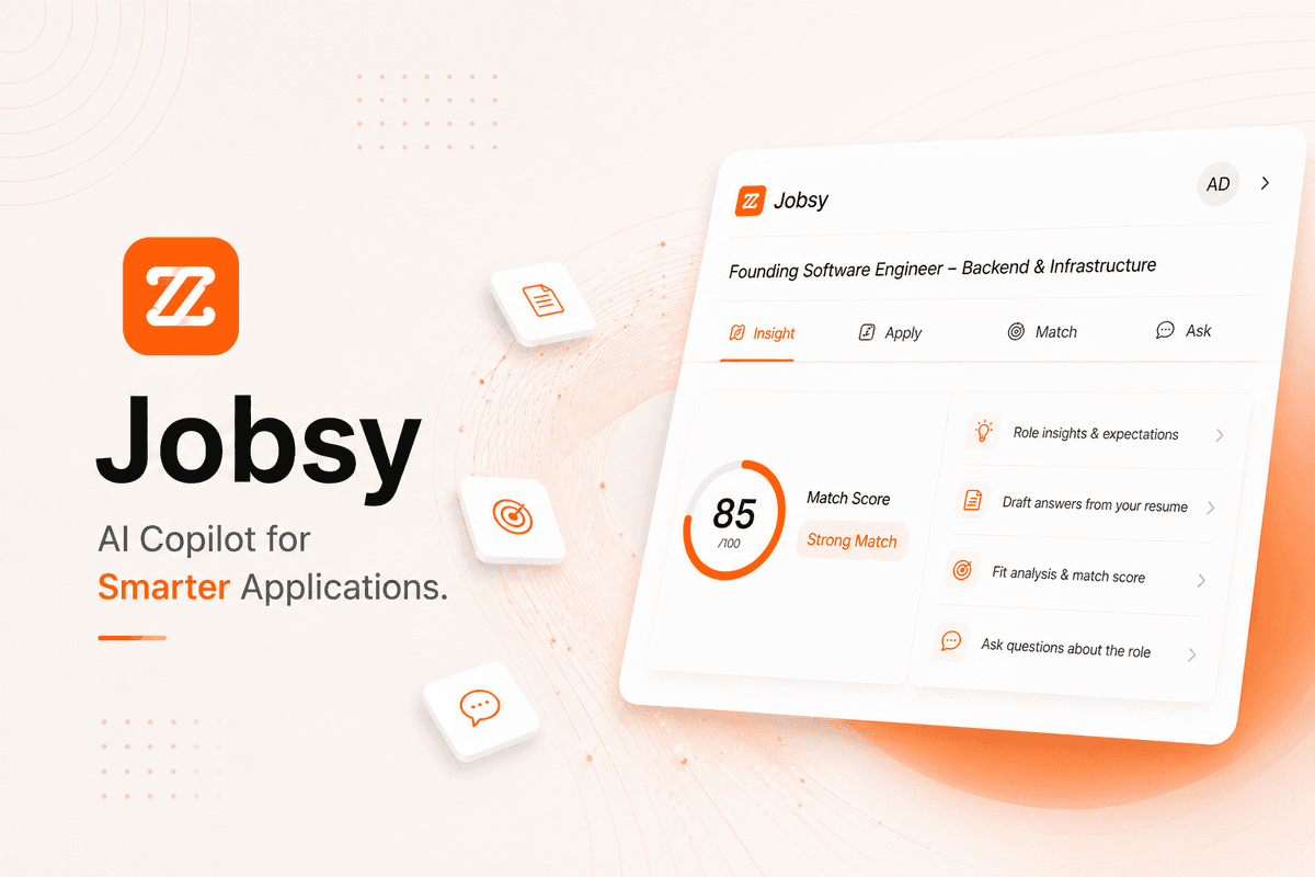 Jobsy extension sidebar on Wellfound job page